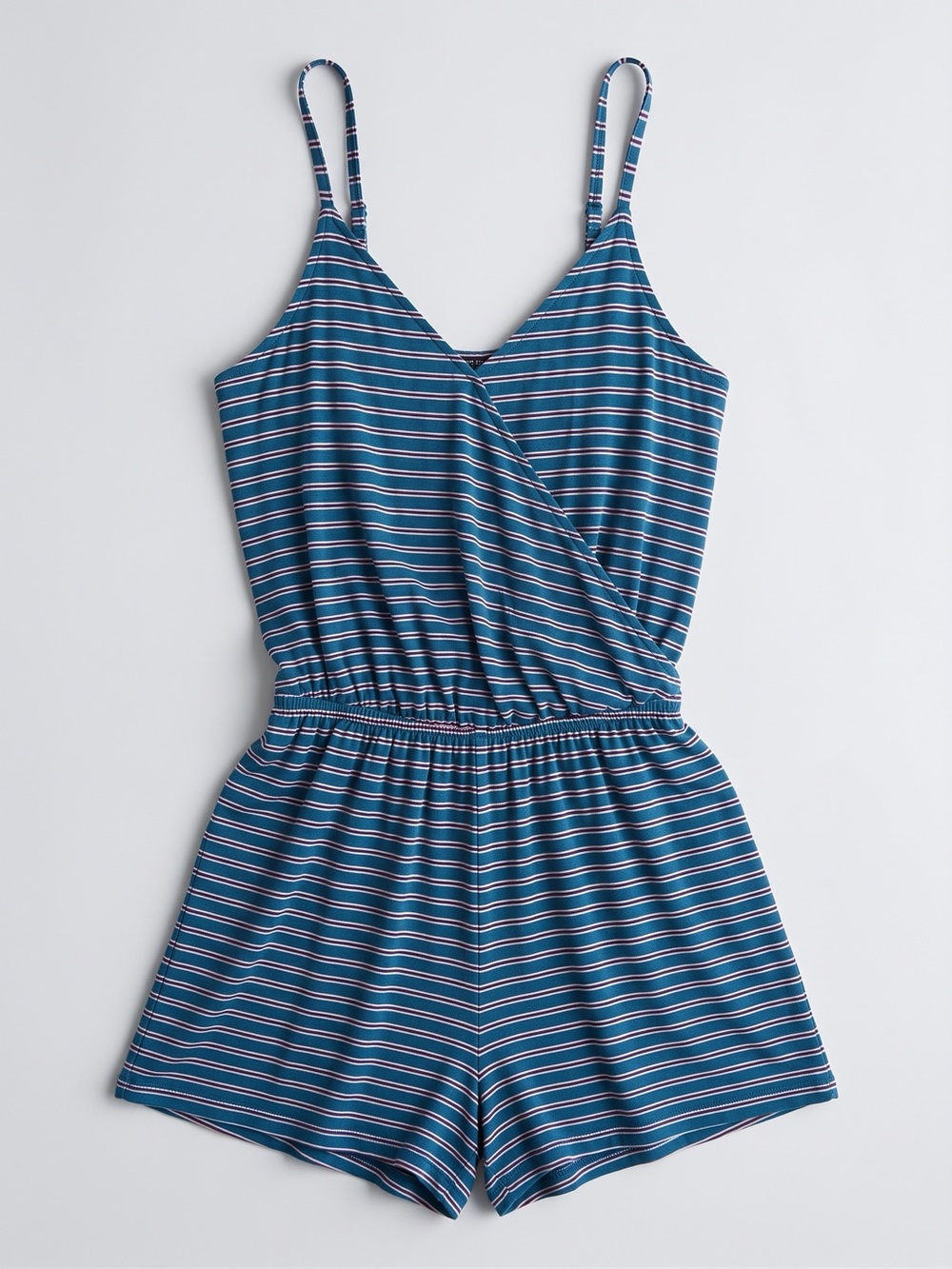 Striped American Eagle Stretch Romper Blue & Purple, Lounge Casual Relaxed Beach